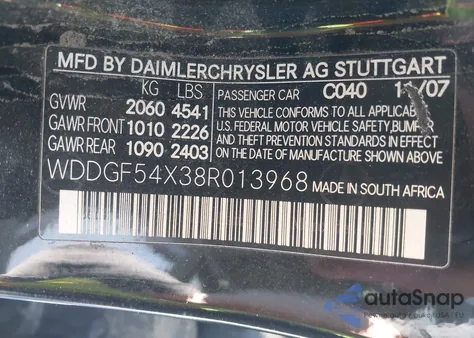 2008 Mercedes-Benz C 300 Luxury/Sport z USA, uszkodzony, nr VIN WDDGF54X38R013968